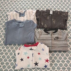 Bundle of 5 Sleepers Footies Cloud Island Gerber Nike Celebrate 0-3 Months